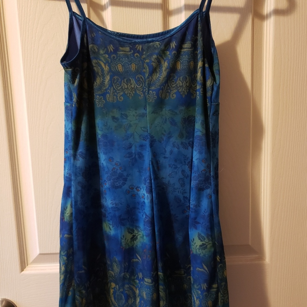 Blue Boho Print Tank Dress - Picture 3 of 6